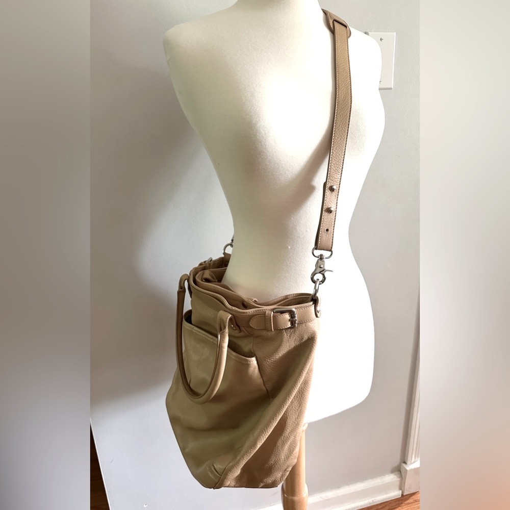 Garnet Hill Tan Crossbody Bag with Adjustable Strap
